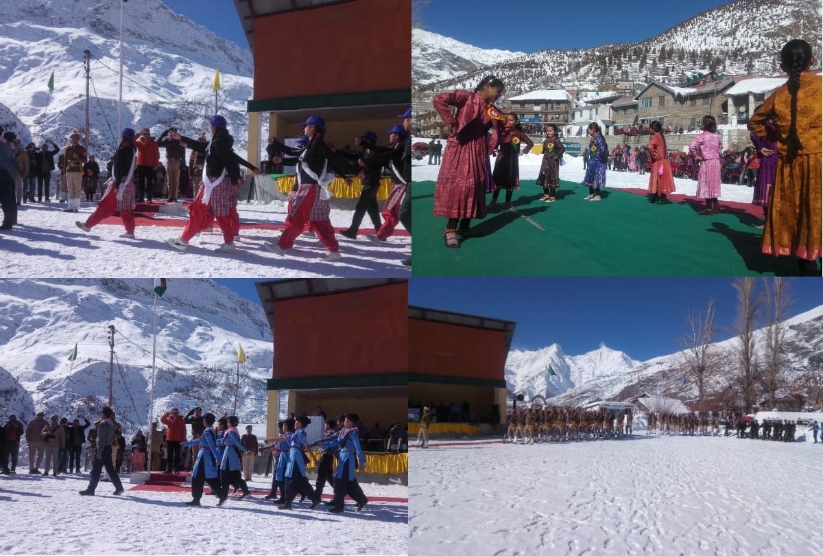 Republic Day 2020 celebrations in keylong lahaul spiti himachal in minus eight degree temperature