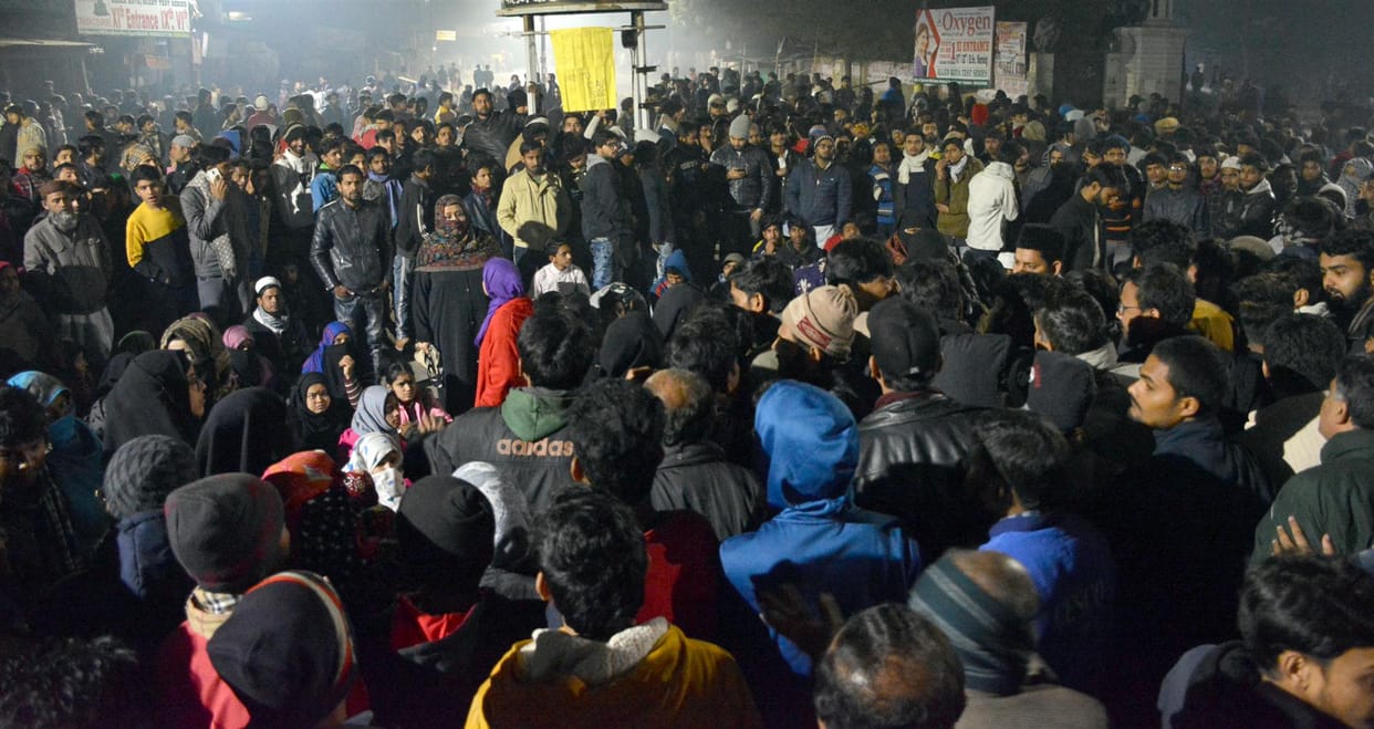 Police-student face to face, photo like night of December 15