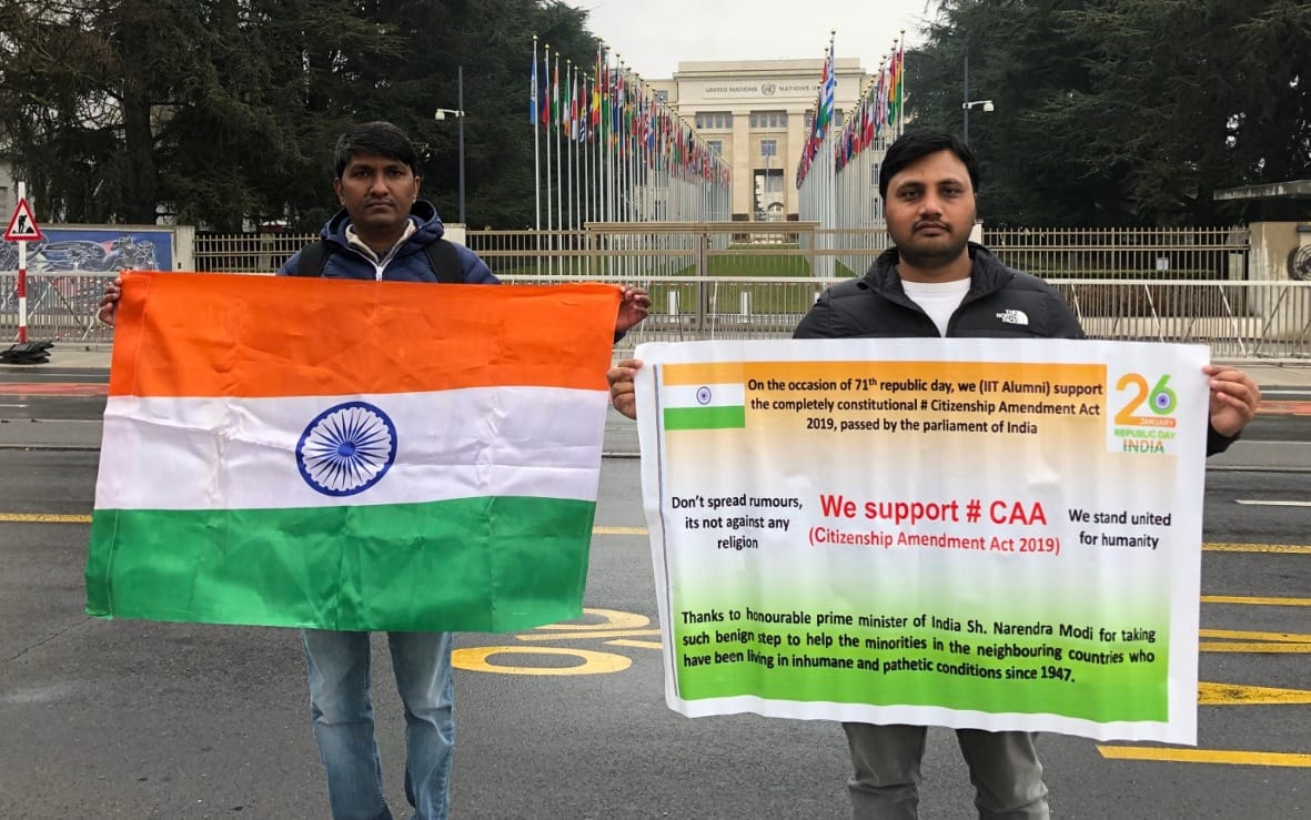 Supported CAA in Geneva, hoisted the tricolor