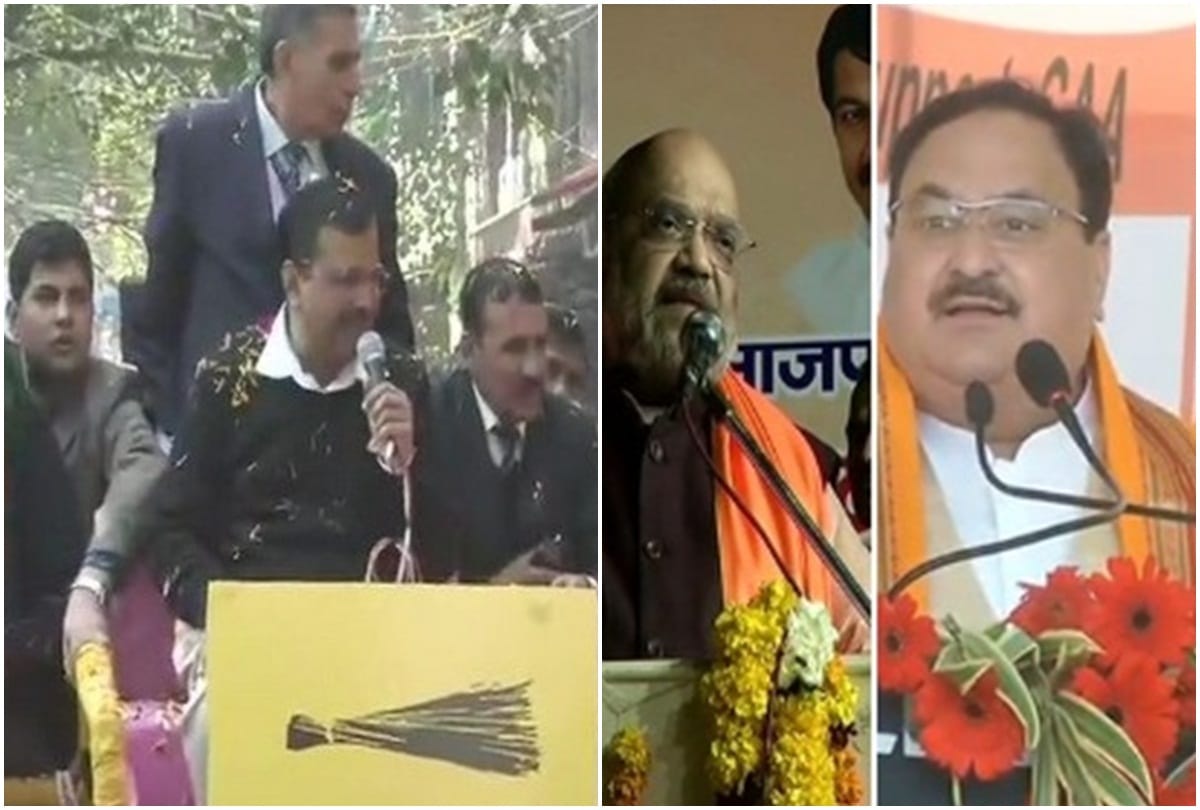 delhi assembly election: arvind kejriwal three road show bjp host six rallies