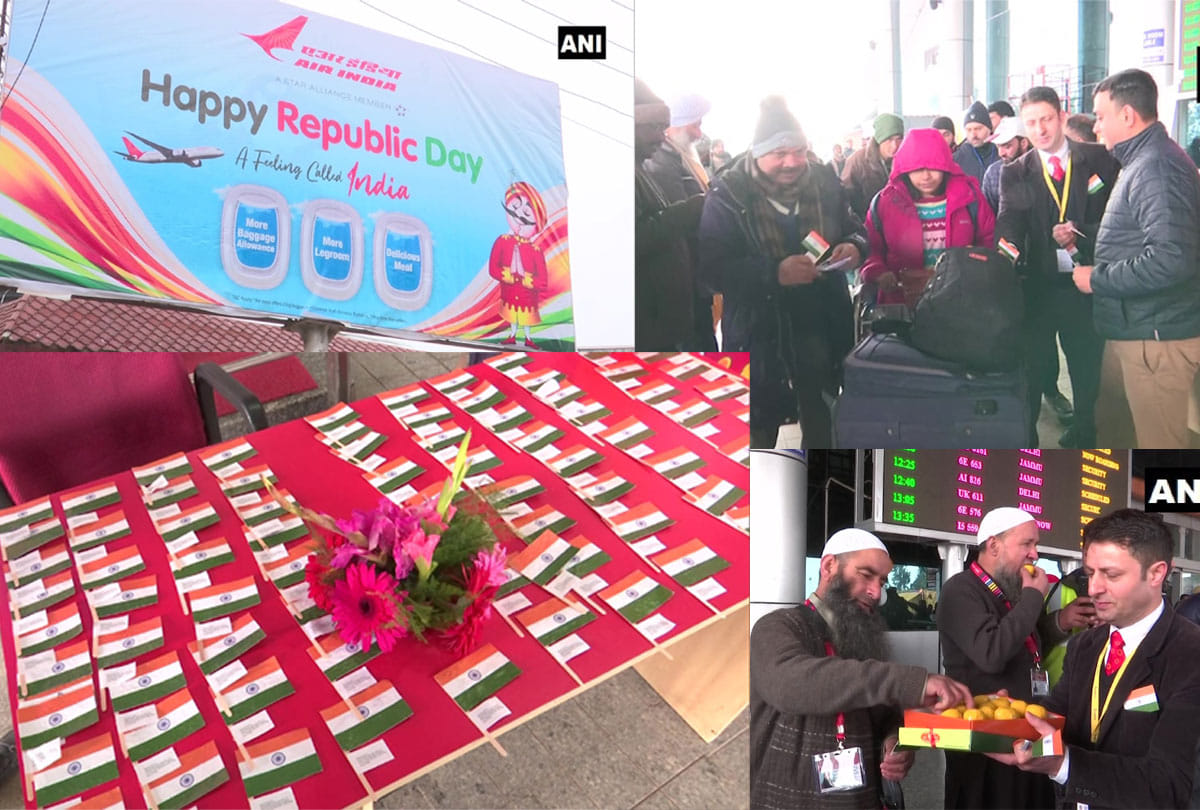 Air India placed a hoarding at Lal Chowk, in Srinagar congratulating people on the 71st RepublicDay