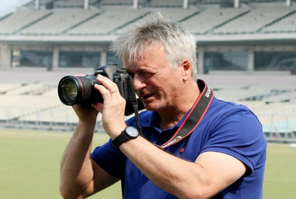 Steve Waugh back at eden garden, as a photographer