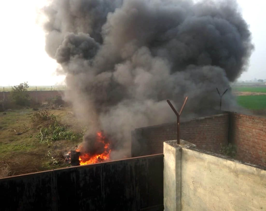 Fire in junk kept in closed factory