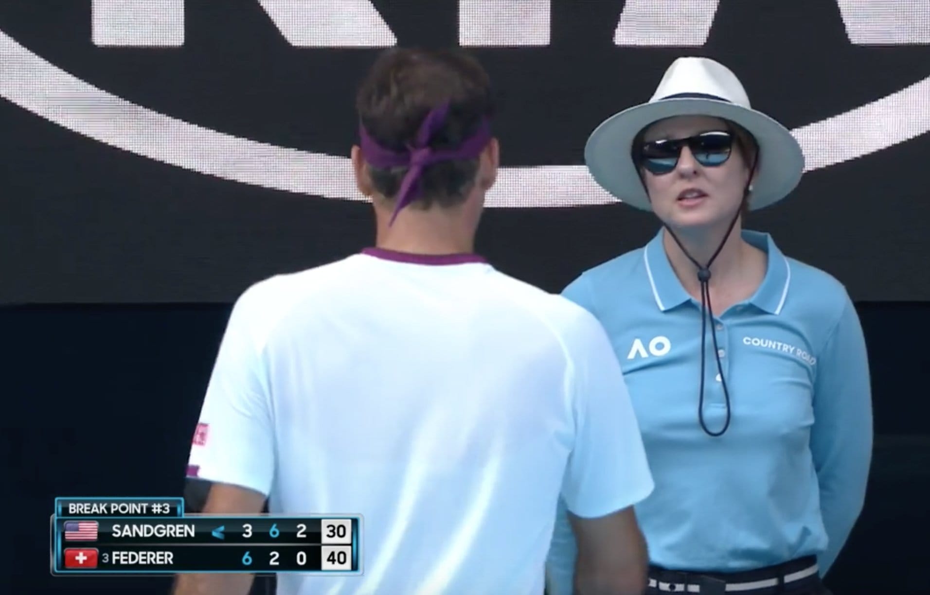 Australian Open Viral Chair Umpire marijana veljovic warned Roger federer for using obscene language