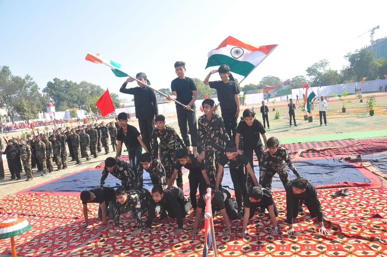Student singing song patriot