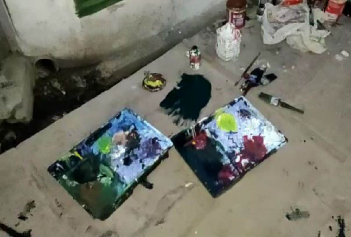 wall painting of krishna in barsana and nandgaon lathmar holi 2020