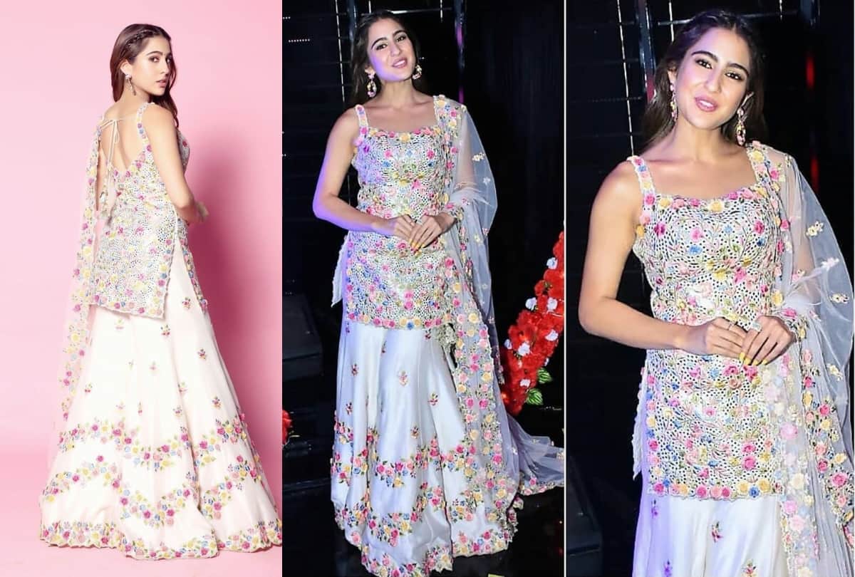 sara ali khan look beautiful in white floral outfit in indian idol 11