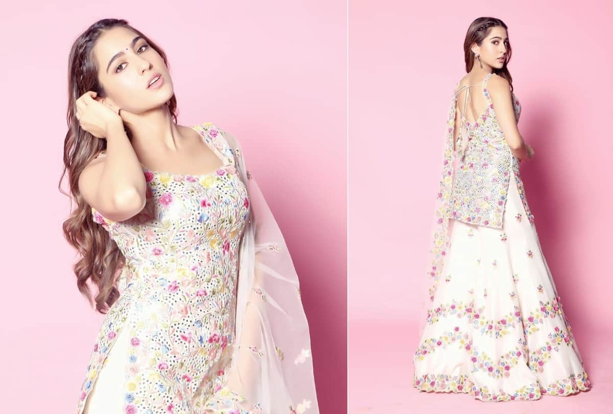 sara ali khan look beautiful in white floral outfit in indian idol 11