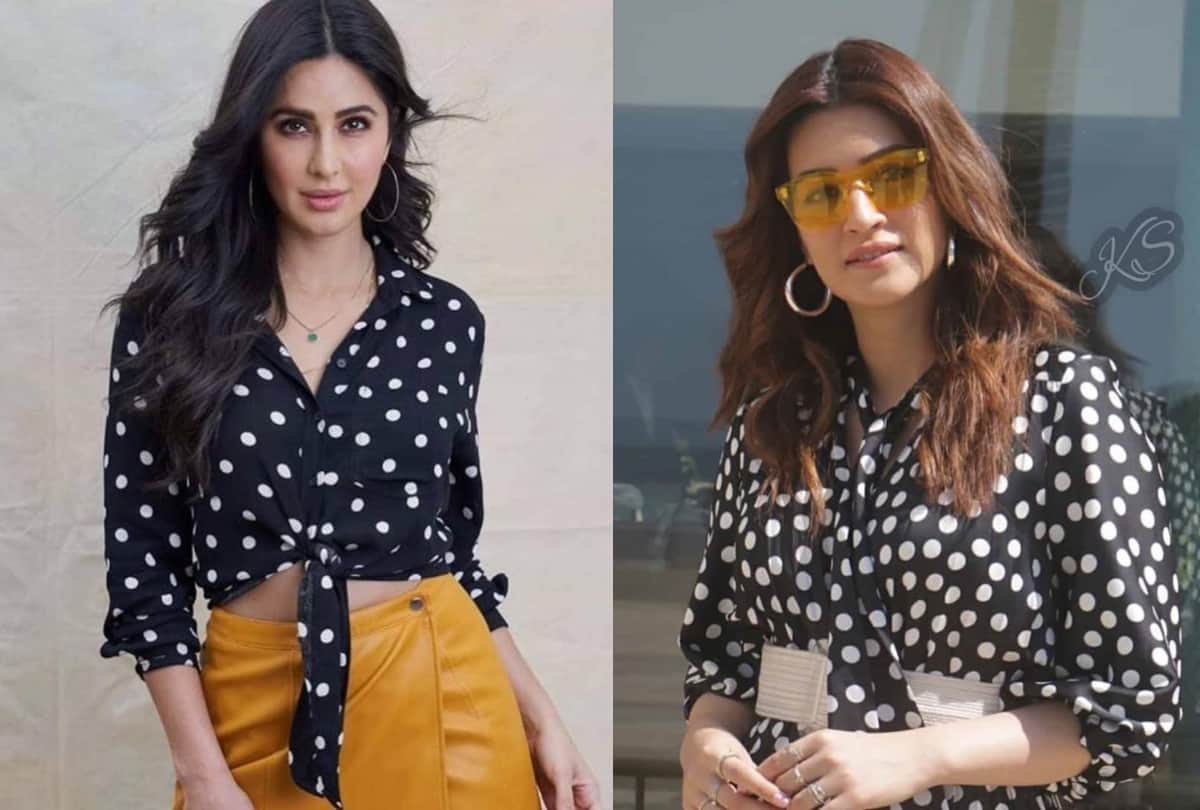 katrina kaif to kriti sanon in retro look wear black polka dot dress