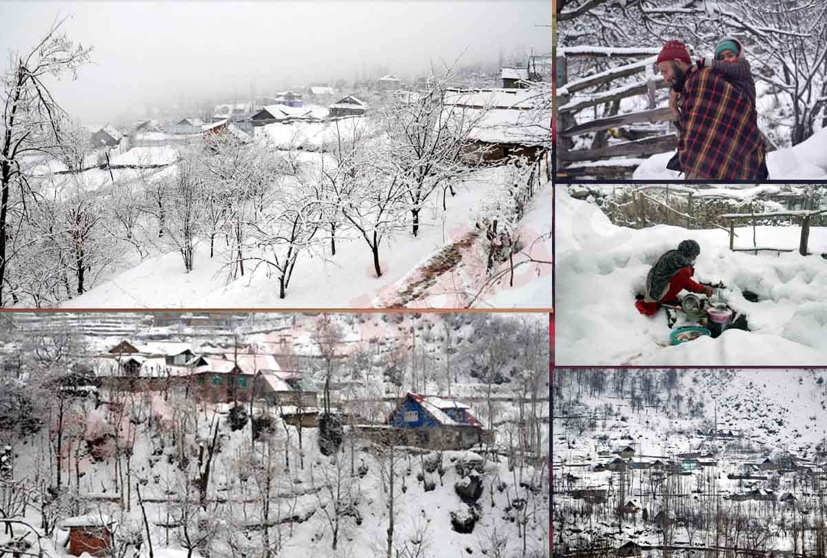Heavy snowfall in Srinagar, Gulmarg hills covered with white sheet