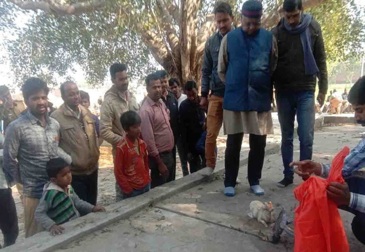 Shivling broken in Naval village temple unnao