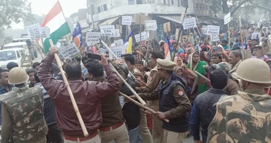 CAA and NRC oppose, lathi charge