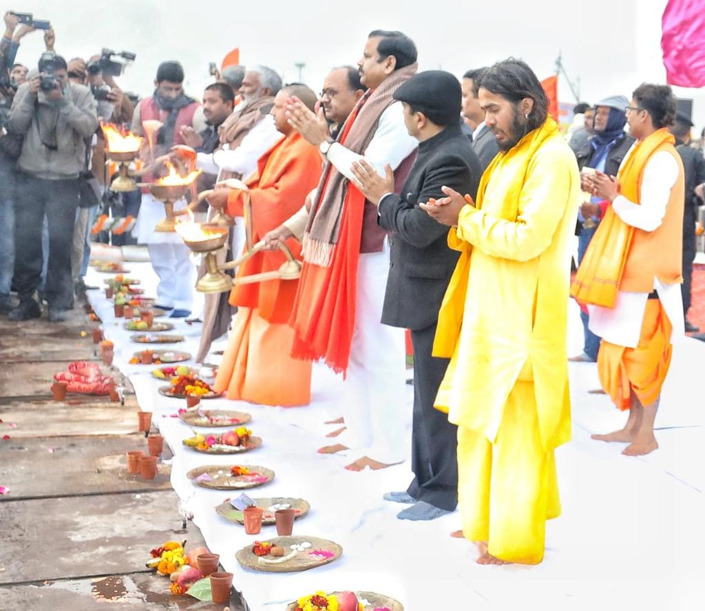 See photos: CM Yogi dives in Ganges with ministers in Prayagraj