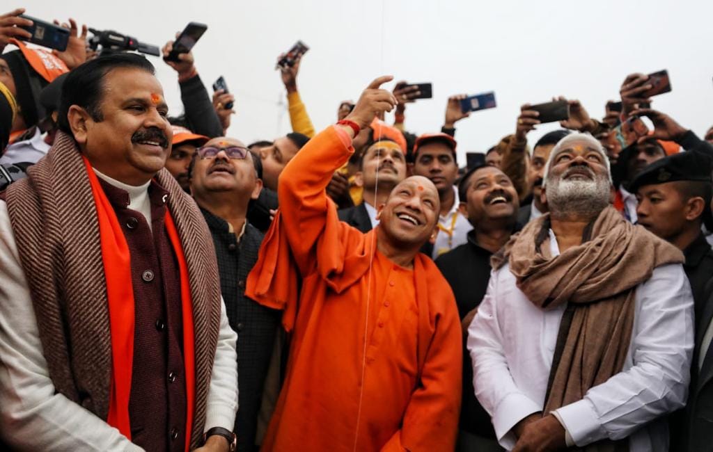 See photos: CM Yogi dives in Ganges with ministers in Prayagraj