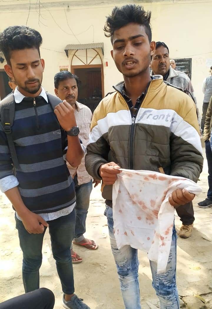 The students going through the exams were beaten up by running
