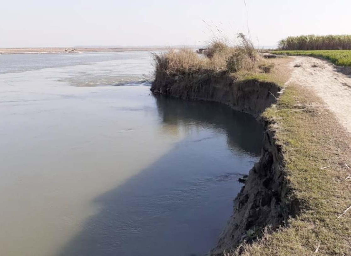 increase water level for gangayatra, now land cutting is start