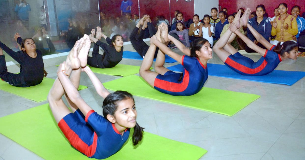Abhimanyu and Arpita got first place in yoga