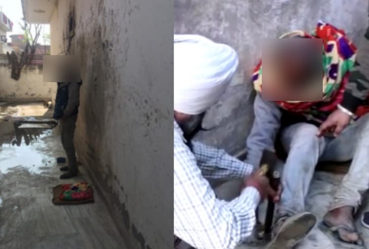 A Elderly man tied in chains found in a House at Ropar of Punjab