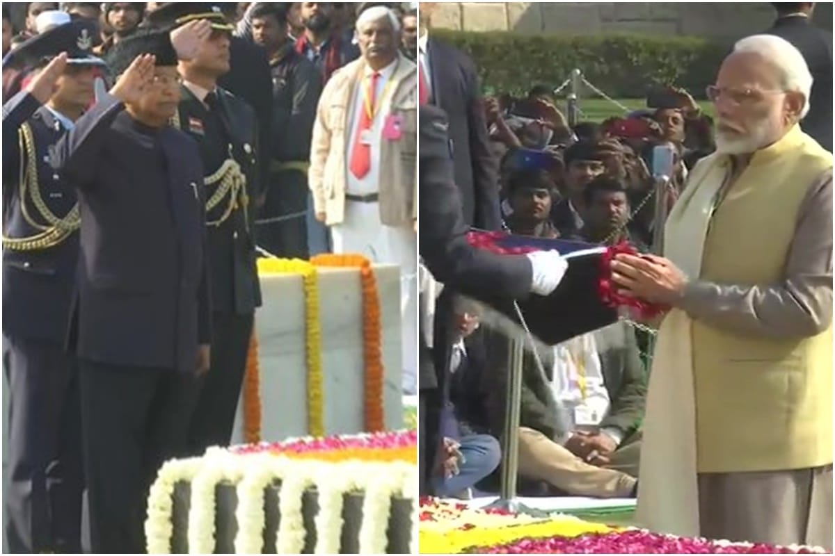 Mahatma gandhi death anniversary kovind, modi and shah greet bapu, manmohan gave tribute at rajghat