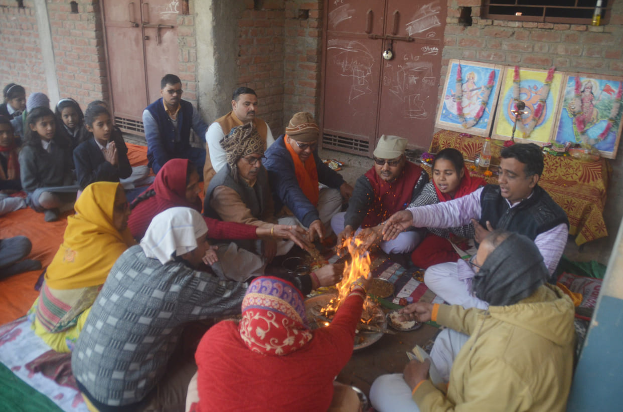 Celebrated spring festival with praise of mother Saraswati