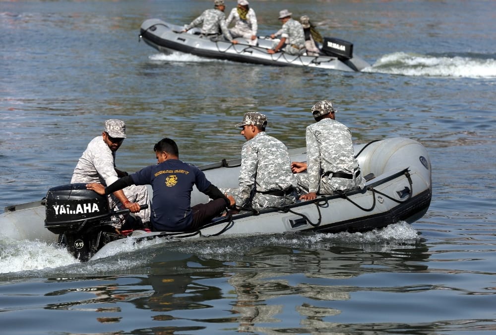 Preparation of Defence Expo on Gomati River Front in Lucknow.