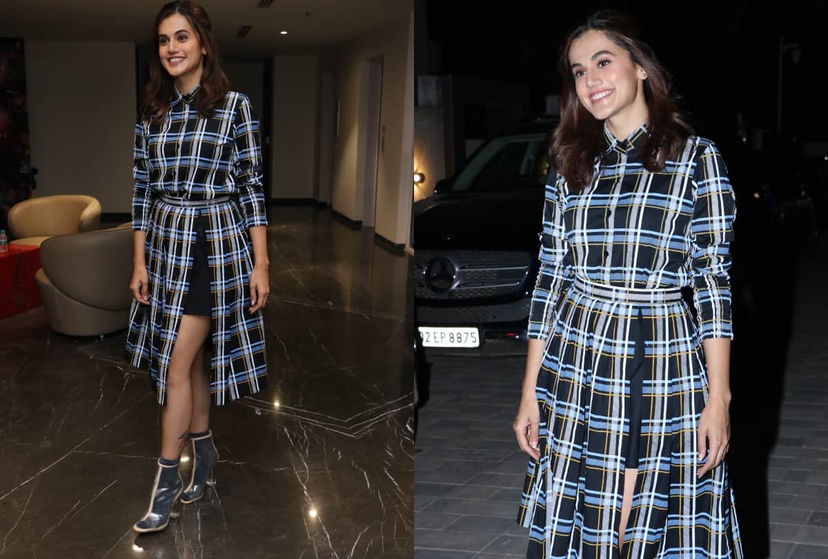 sara ali khan to taapsee pannu wear stripes and checks dress in recent outing