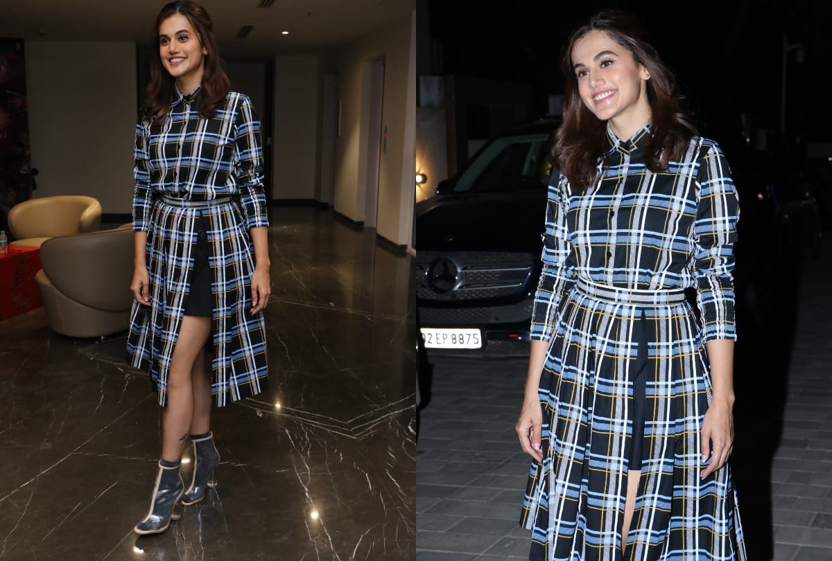 sara ali khan to taapsee pannu wear stripes and checks dress in recent outing