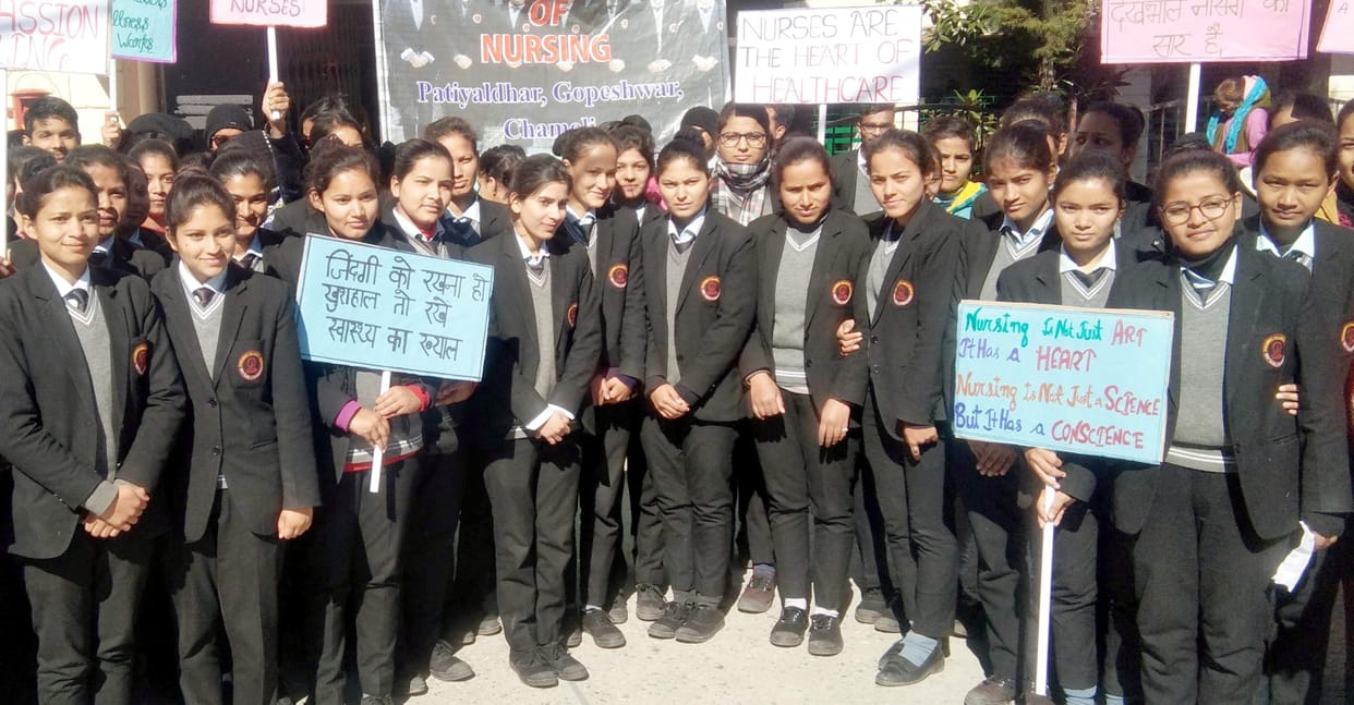 Nurses and students organized a health awareness rally