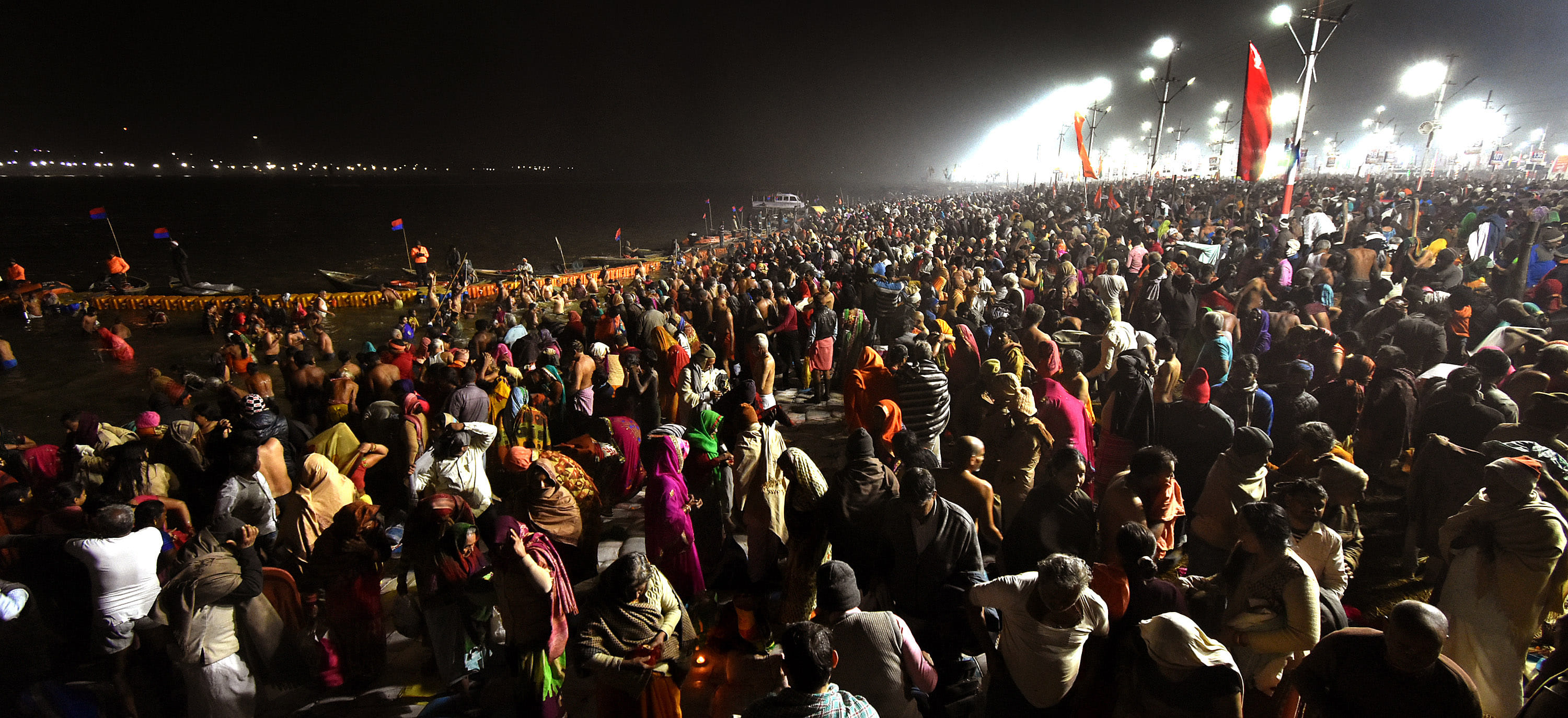 Millions of devotees took a dip in Sangam on Vasant