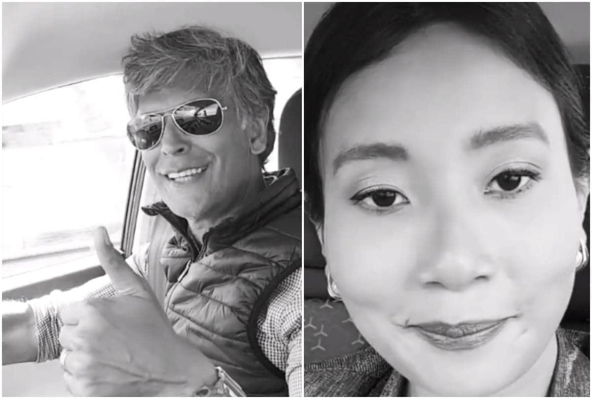 milind soman learn drive and post video with wife ankita konwar