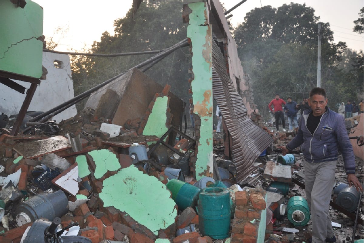 Fierce fire set in a firecracker factory at Shamli of Uttar Pradesh