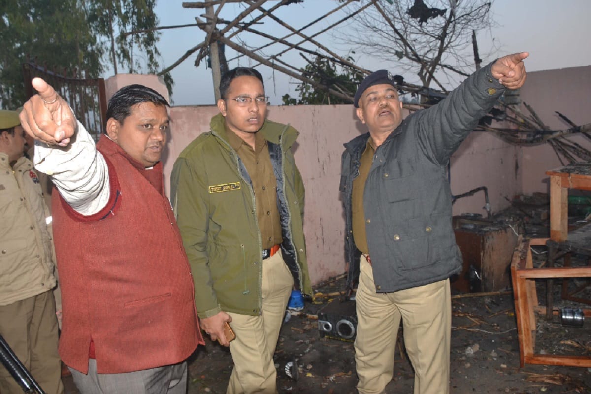 Fierce fire set in a firecracker factory at Shamli of Uttar Pradesh