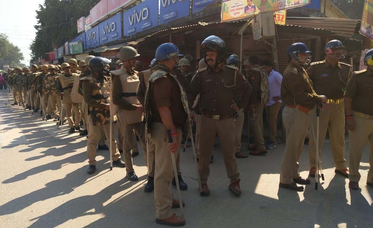 Police alert in the town in view of the ruckus