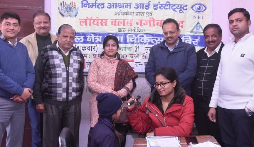 Eye check-up of 150 students in camp