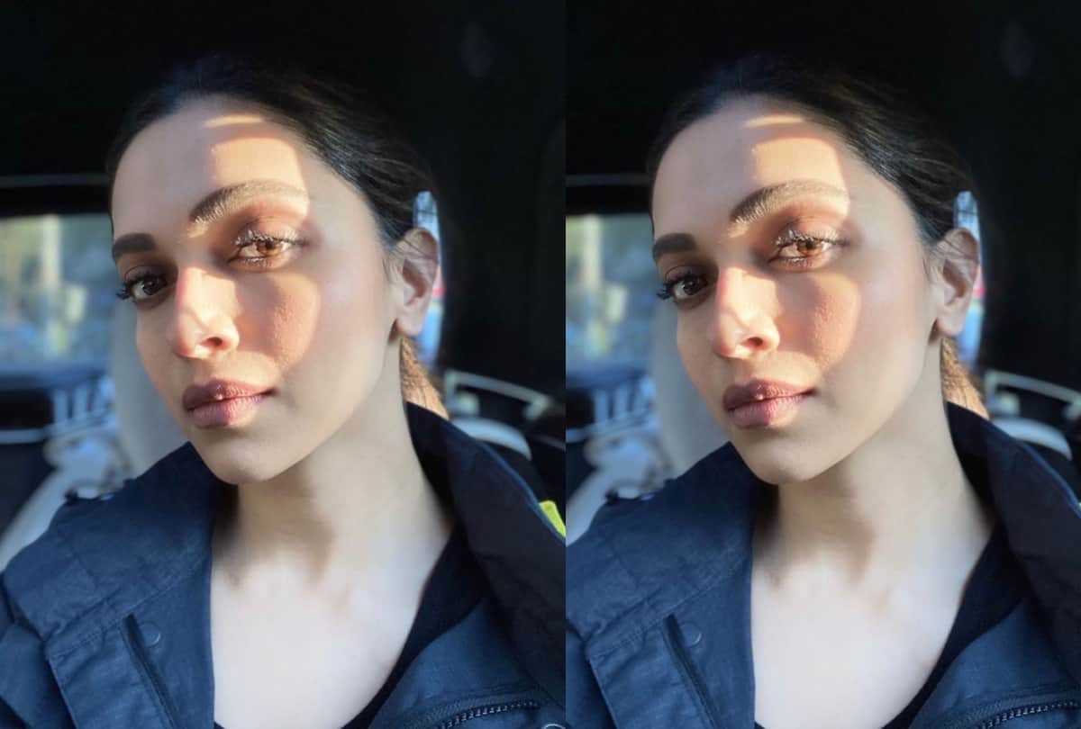deepika padukone takes selfie in car looking fair