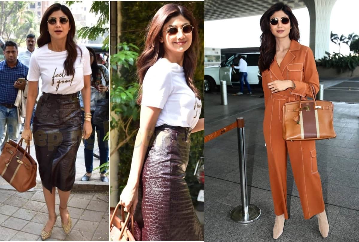 shilpa shetty in airport with expensive bag worth 10 lakh