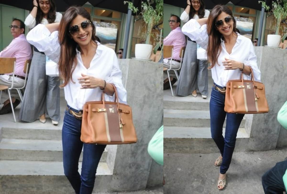 shilpa shetty in airport with expensive bag worth 10 lakh