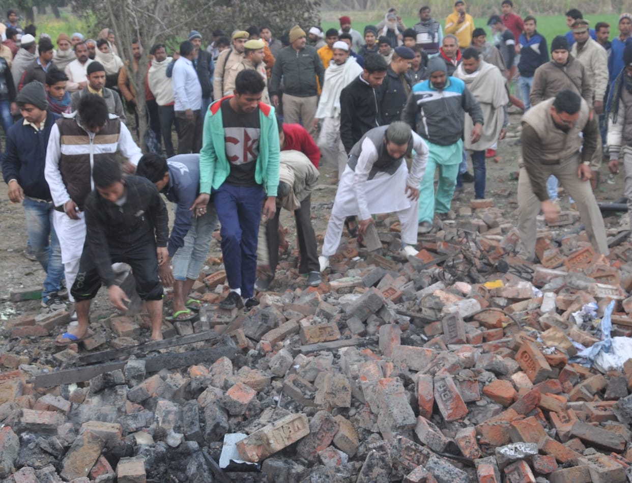 Discussion of child being buried under debris