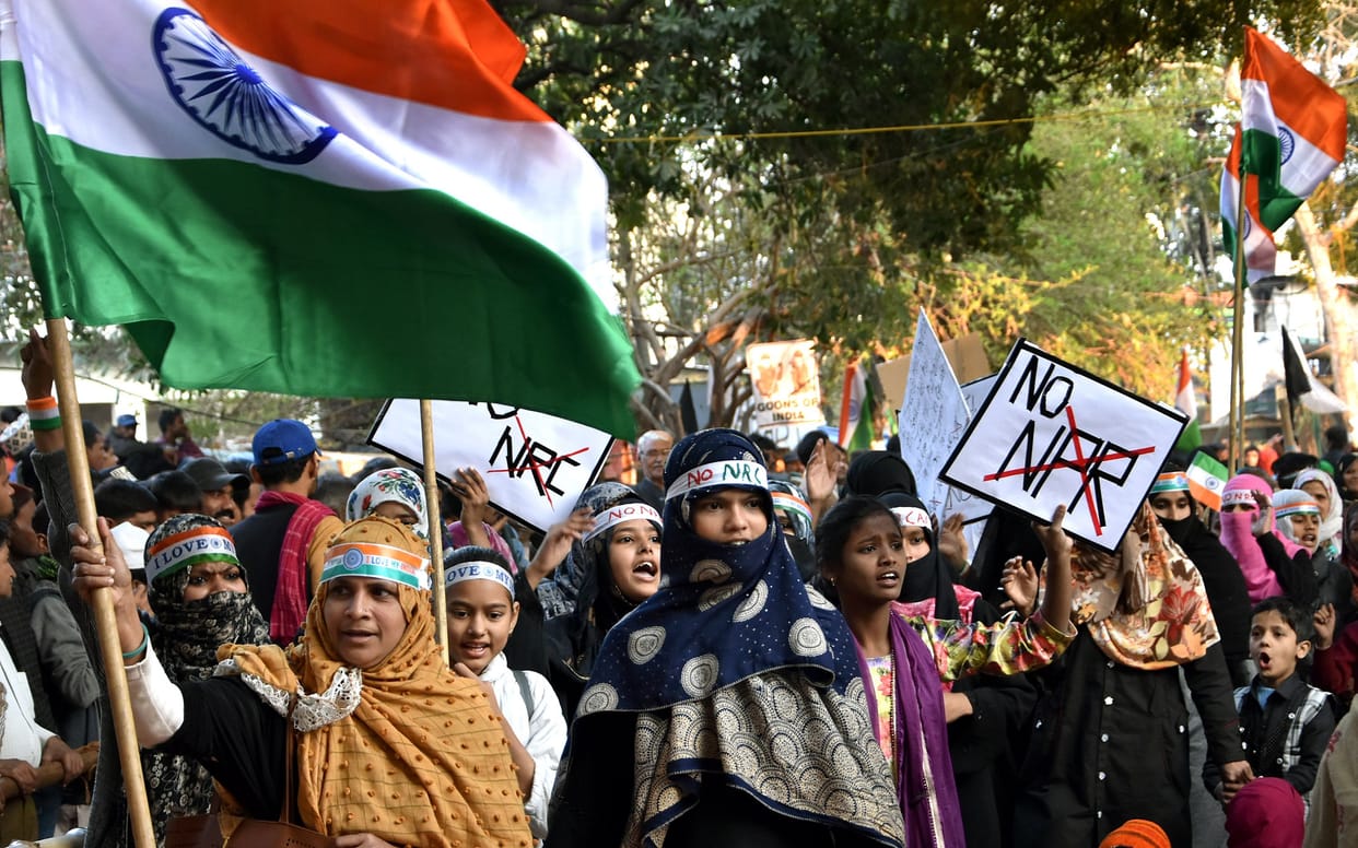 demostration against CAA at mansoor ali park in Prayagraj