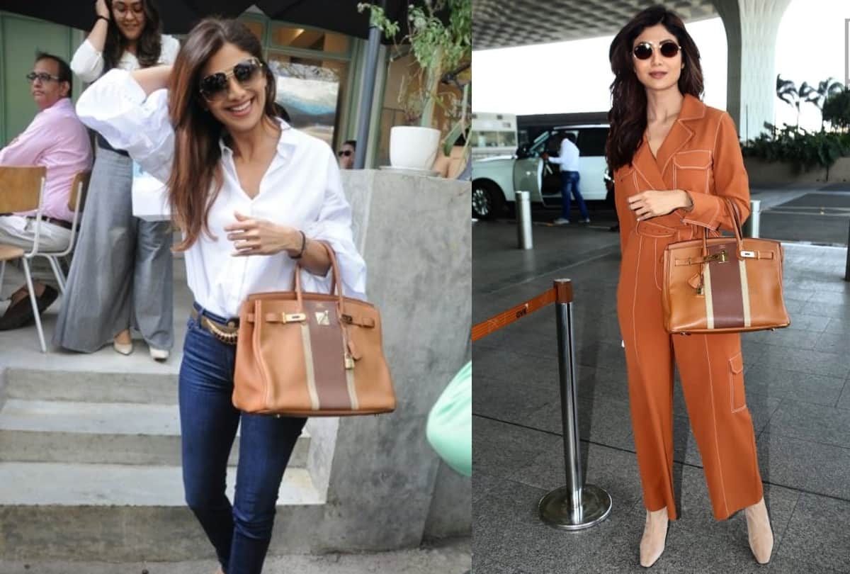 shilpa shetty in airport with expensive bag worth 10 lakh