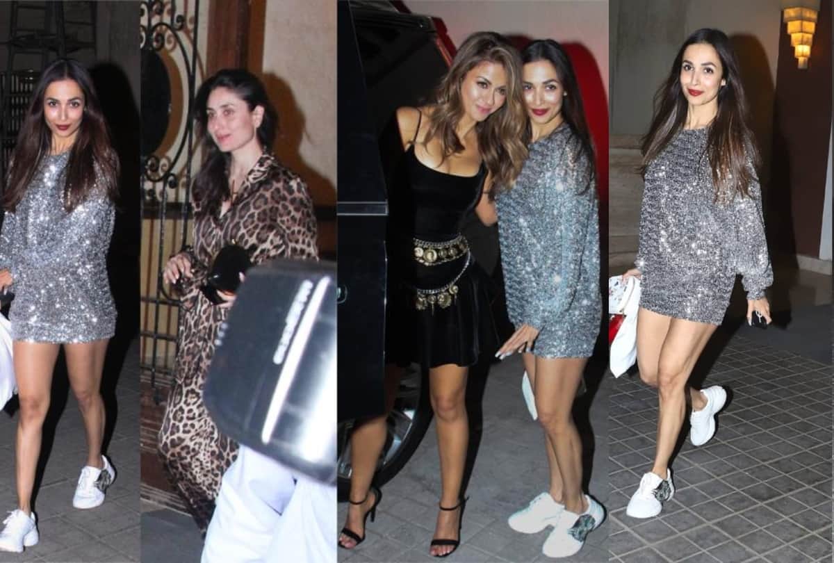 when malaika arora wore shoes with shimmery short dress in sister amrita arora birthday
