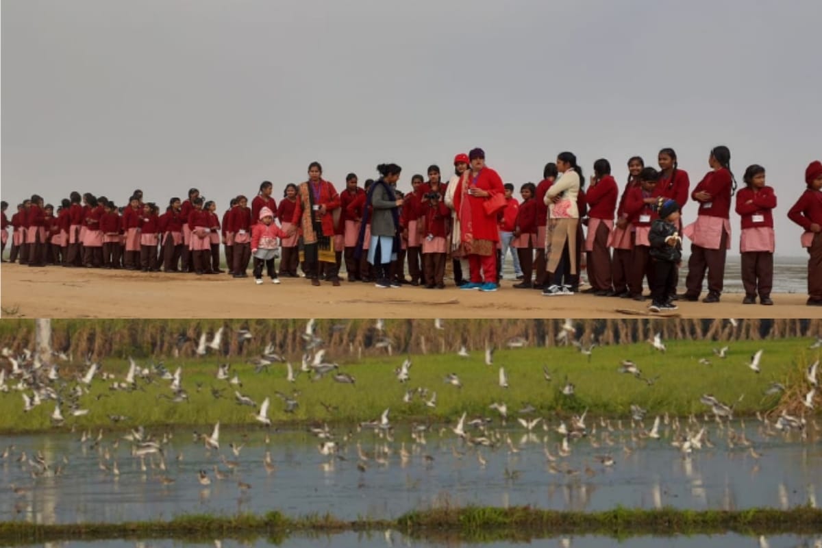 World Wetland Day 2020: school girls visit Hastinapur wildlife sanctuary during Bird Festival
