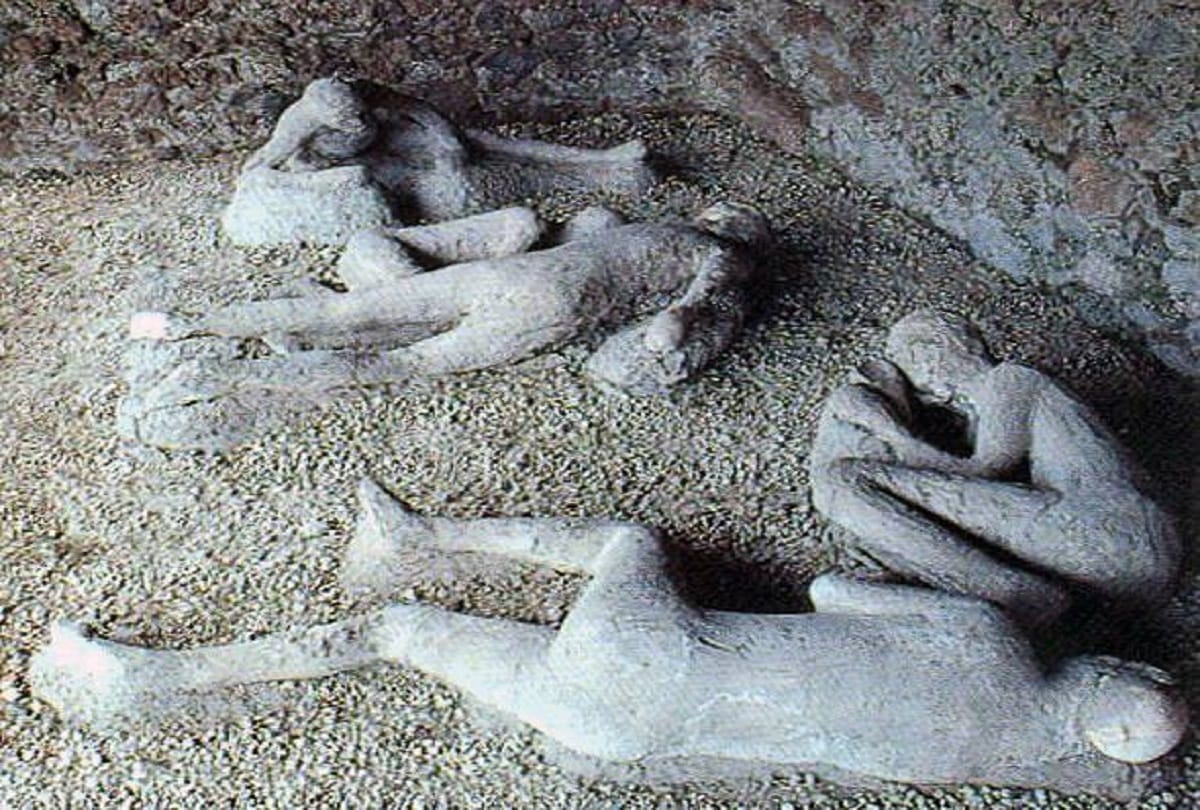 Ancient cities Pompeii and Herculaneum where people became stone due to Mount Vesuvius Volcano eruption