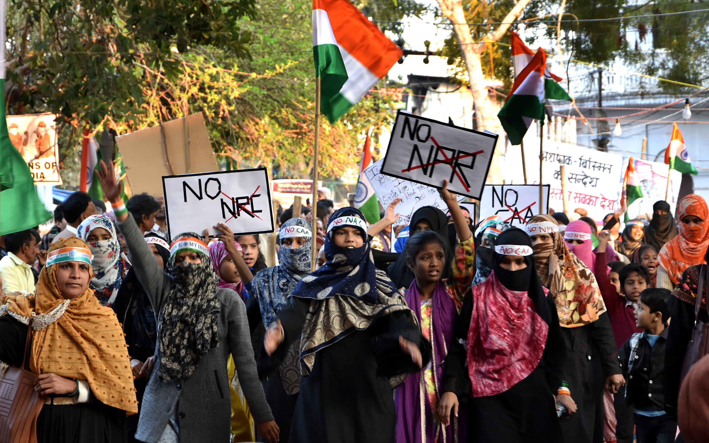 demostration against CAA at mansoor ali park in Prayagraj