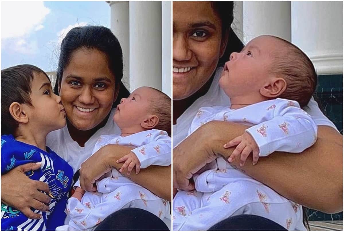 Salman Khan Sister Arpita Khan Sharma Poses With Kids Aahil Sharma And Aayat Sharma Photos Viral