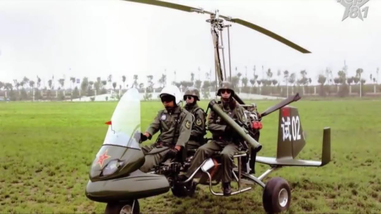 China's People libration army introduced gyro plane in army
