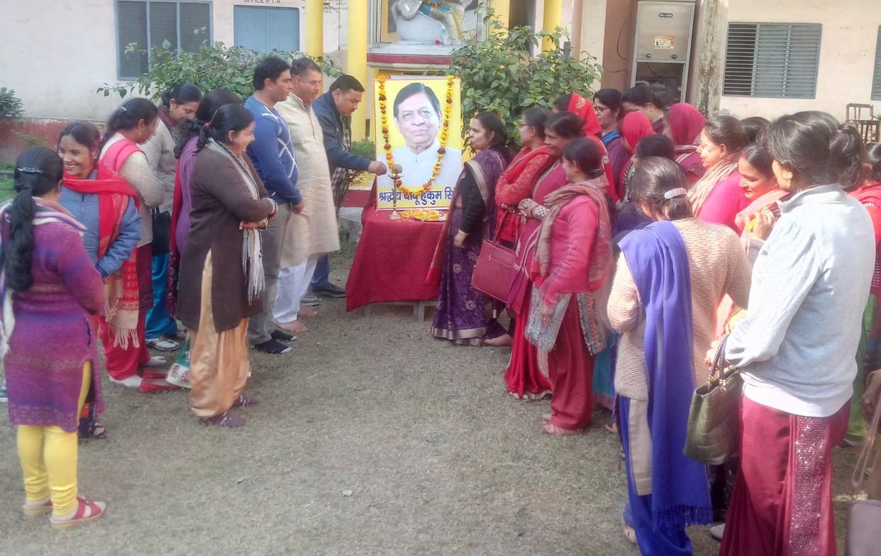 Remembered by placing flowers on Hukum Singh's portrait