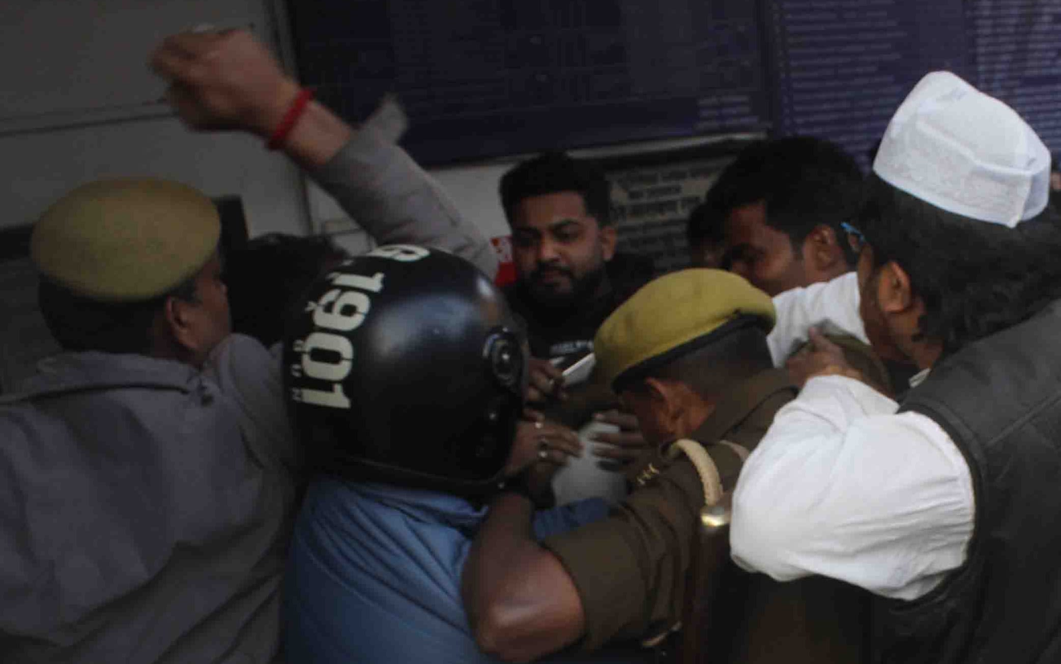 Elderly head beaten up by police officer, mob surrounded police station