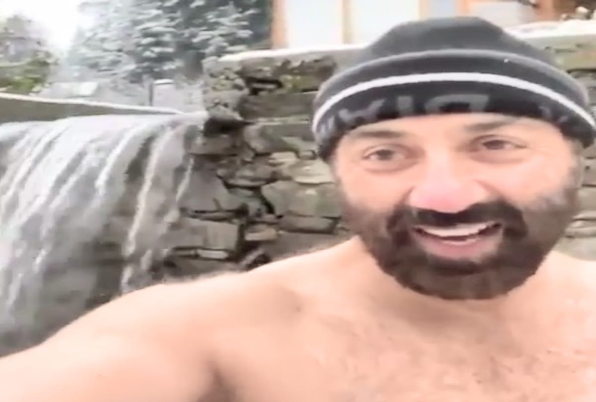 Bollywood actor Sunny Deol bathed under waterfall in minus degree temperature, video viral