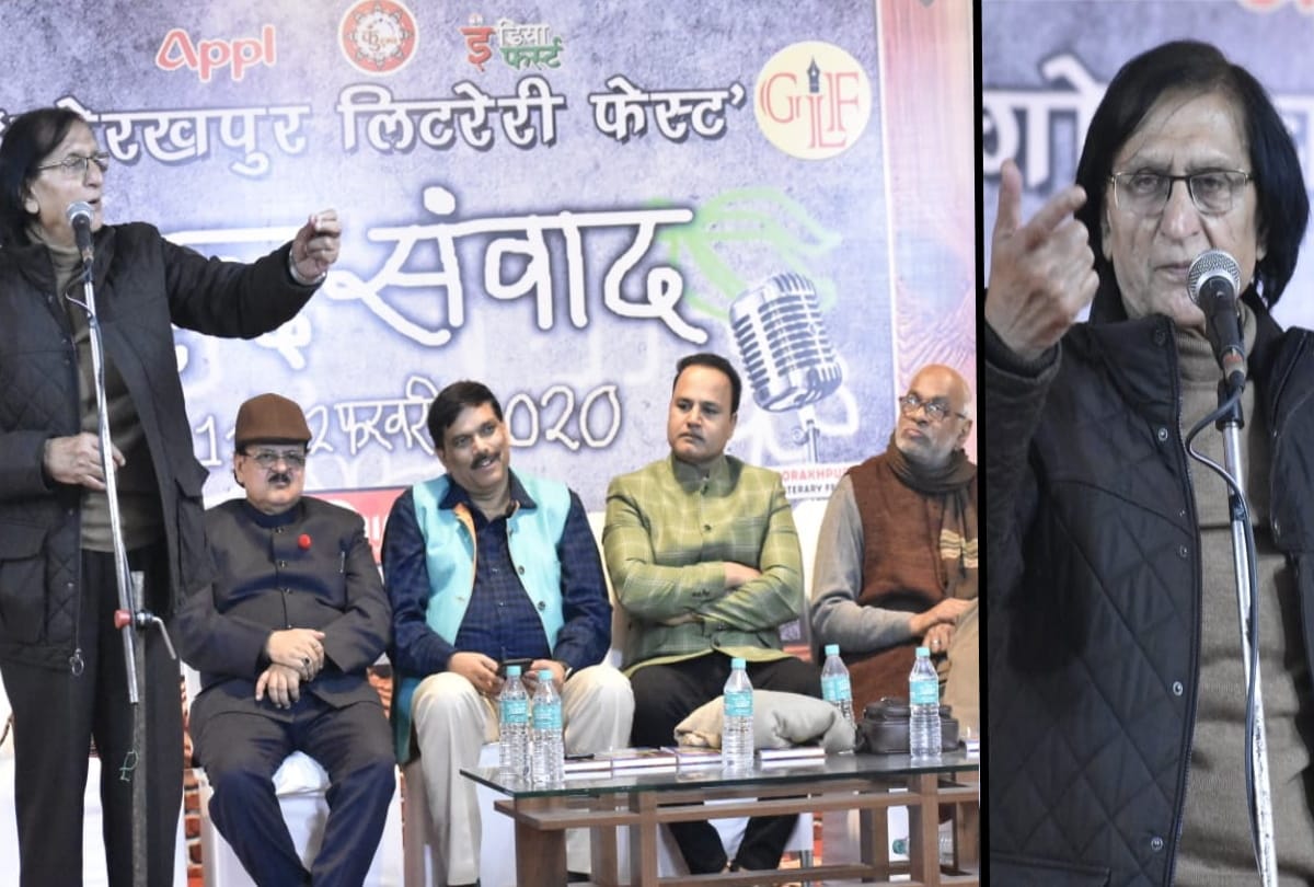 famous poet wasim barelvi live performance at literary fest gorakhpur